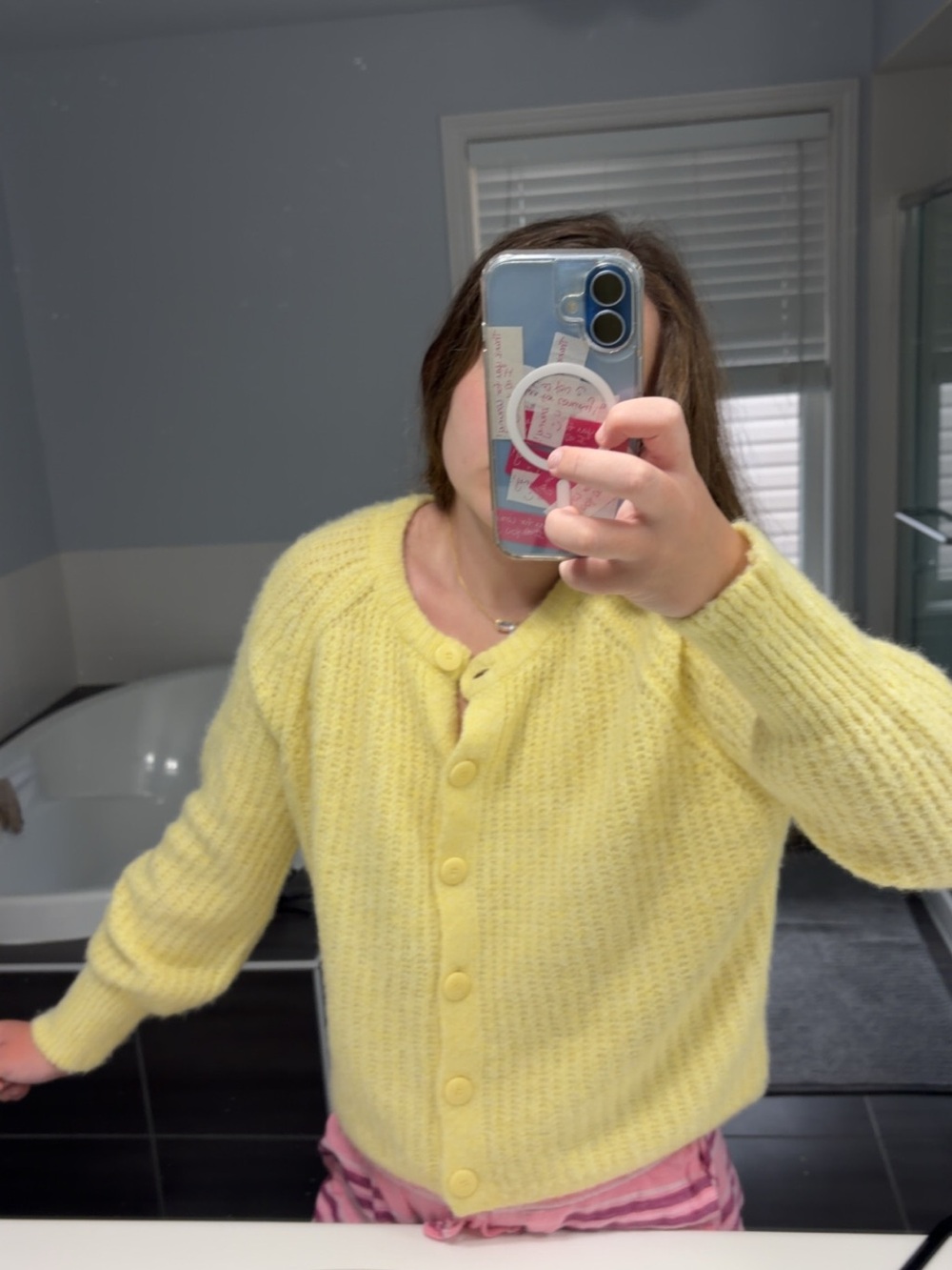 Soft Knit Yellow Button-Front Women's Sweater Cardigan